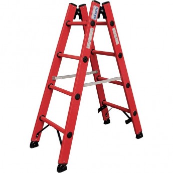 Диэлектрическая двухсторонняя стремянка KRAUSE 2х5 ступеней