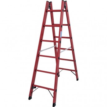 Диэлектрическая двухсторонняя стремянка KRAUSE 2х6 ступеней