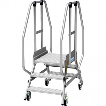 Лестница - платформа KRAUSE STABILO двухсторонняя, ограждение 1,1 м, 3 ступени