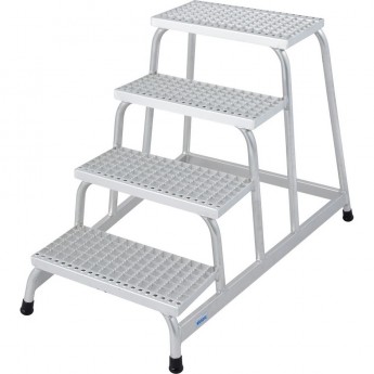 Монтажная подставка KRAUSE STABILO 4 ступени, алюминиевая решетка