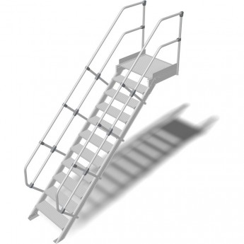 Трап с платформой стационарный KRAUSE 11 ступеней, ширина 600 мм 60°