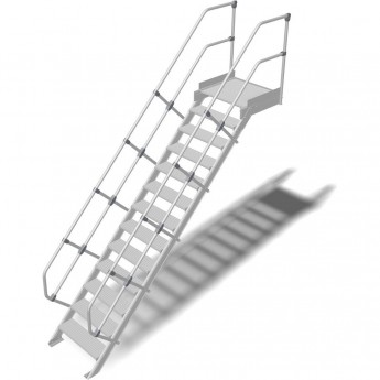 Трап с платформой стационарный KRAUSE 13 ступеней, ширина 600 мм 60°