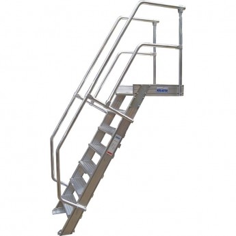 Трап с платформой стационарный KRAUSE 8 ступеней, ширина 600 мм 60°